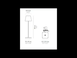 Lámpara de mesa LED Poldina Lido pez recargable y regulable con batería de hasta 12 horas. Para uso exterior IP65 Azul Clearance