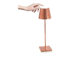 Online Lámpara de mesa LED Poldina Pro Foglia Copper recargable y regulable con batería de hasta 12 horas Naranja