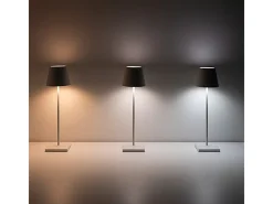 Lámpara de mesa LED Poldina Pro Black recargable y regulable con duración de batería de hasta 12 horas. IP65 para exteriores. Negro Outlet