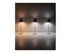 Lámpara de mesa LED Poldina Pro Black recargable y regulable con duración de batería de hasta 12 horas. IP65 para exteriores. Negro Outlet
