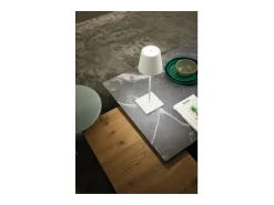 Lámpara de mesa LED Poldina L Desk Corten recargable y regulable con batería de hasta 12 horas Marru00f3n Outlet