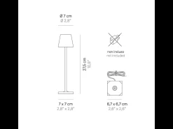 Lámpara de mesa LED Poldina Pro Micro Gold Glossy recargable y regulable con batería de hasta 12 horas Amarillo Best