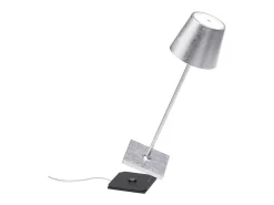 Discount Lámpara de mesa LED Poldina Pro Silver Leaf recargable y regulable con batería de hasta 12 horas Gris