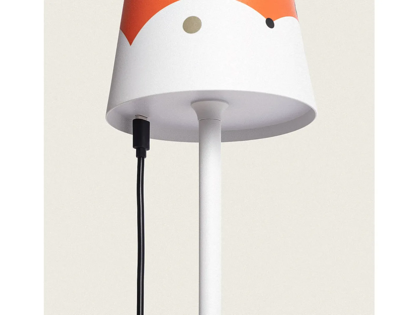 Ledkia Lámpara de Mesa LED Portátil de Metal con Batería USB Recargable Anisa Kids Naranja New