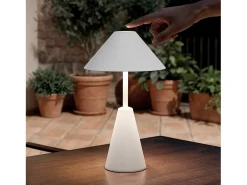 Outlet Ledkia Lámpara de Mesa LED Portátil para Exterior Metal con Batería Recargable Chamle Blanco