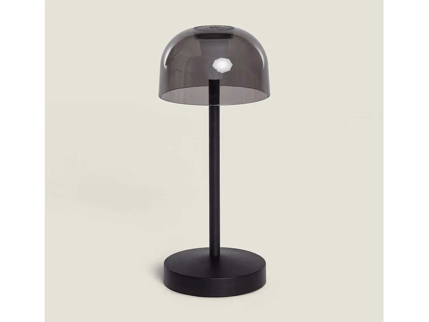 Discount Ledkia Lámpara de Mesa LED Portátil para Exterior Metal con Batería Recargable Lendora Smoke Negro