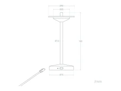 Online Ledkia Lámpara de Mesa LED Portátil para Exterior Metal con Batería Recargable Milevani Terracota