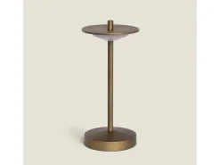 Online Ledkia Lámpara de Mesa LED Portátil para Exterior Metal con Batería Recargable Estepona Latón Dorado