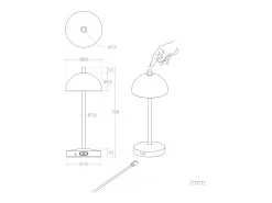 Online Ledkia Lámpara de Mesa LED Portátil para Exterior Metal con Batería Recargable Pirinoa Blanco