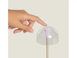 Ledkia Lámpara de Mesa LED Portátil para Exterior Metal con Batería Recargable Lendora Beige Outlet