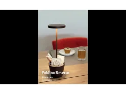 Lámpara de mesa LED recargable y regulable Poldina Reverso Corten con duración de batería de hasta 12 horas. IP65 para exteriores Marru00f3n