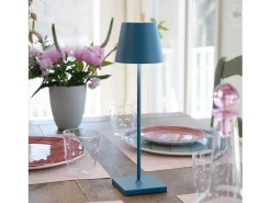 Lámpara De Mesa-Lámpara de mesa LED recargable y regulable Poldina Pro Blu Avio con duración de batería de hasta 12 horas. Para uso exterior IP65 Azul