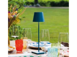 Lámpara De Mesa-Lámpara de mesa LED recargable y regulable Poldina Pro Blu Avio con duración de batería de hasta 12 horas. Para uso exterior IP65 Azul
