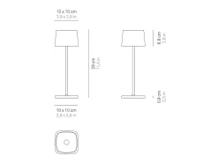 Outlet Lámpara de mesa LED recargable y regulable Ofelia Pro Corten Marru00f3n