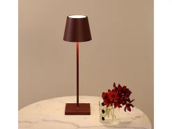Lámpara De Mesa-Lámpara de mesa LED recargable y regulable Poldina Pro Bordeaux con duración de batería de hasta 12 horas. Para uso exterior IP65 Violeta