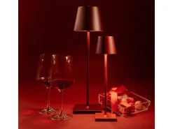 Lámpara De Mesa-Lámpara de mesa LED recargable y regulable Poldina Pro Bordeaux con duración de batería de hasta 12 horas. Para uso exterior IP65 Violeta
