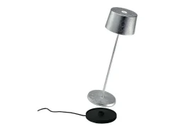 Online Lámpara de mesa LED recargable y regulable Olivia Pro Silver Leaf Gris