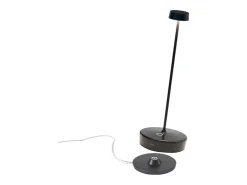 Lámpara de mesa LED recargable y regulable Zafferano Swap Pro, negra - 2200-2700-3000K - 9 horas de potencia máxima Negro Best