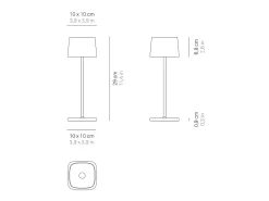Discount Lámpara de mesa LED recargable y regulable Ofelia Pro oscuro Gris