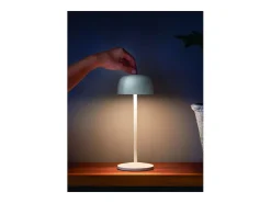Lámpara de mesa LED recargable y regulable color Zafferano CIRCE Blanco New