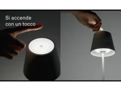 Best Lámpara de mesa LED recargable y regulable Poldina Pro Oscuro con duración de batería de hasta 12 horas. Para uso exterior IP65 Gris