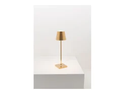 Lámpara De Mesa-Lámpara de mesa LED Zafferano Poldina Pro Glossy Gold, recargable y regulable, con duración de batería de hasta 12 horas. Amarillo