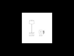 Lámpara de mesa LED Zafferano OFELIA PRO MICRO recargable y regulable Sage Verde pino Clearance