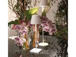 Lámpara de mesa LED Zafferano Poldina Pro White recargable regulable hasta 12 h IP65 apta exterior Blanco Best
