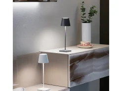 Lámpara de mesa LED Zafferano Poldina Pro White recargable regulable hasta 12 h IP65 apta exterior Blanco Best