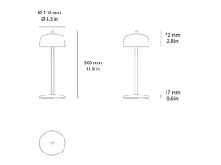 Discount Lámpara de mesa LED Zafferano CIRCE dorada pulida, recargable y regulable Dorado