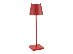 Lámpara de mesa LED Zafferano Poldina Pro roja inalámbrica recargable regulable táctil 2700/3000K IP65 interior/exterior 38 cm Rojo Clearance