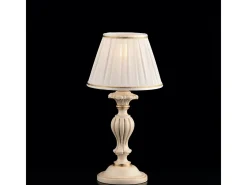 Lámpara de mesa Leonardo de madera marfil y oro, 1 luz con pantalla dm.20 H.43 Ø20 BL180-LT-AV Multicolor Discount