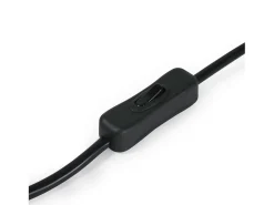 Outlet Helloshop26 Lámpara de mesa lámpara de noche lámpara de escritorio lámpara de lectura metal 29 cm de diámetro tela cromo y 03_0002499 Negro