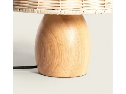 Best Ledkia Lámpara de Mesa Madera y Ratán Karava Natural Beige