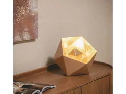 Discount Ledkia Lámpara de Mesa Metal Gold Elia Beige
