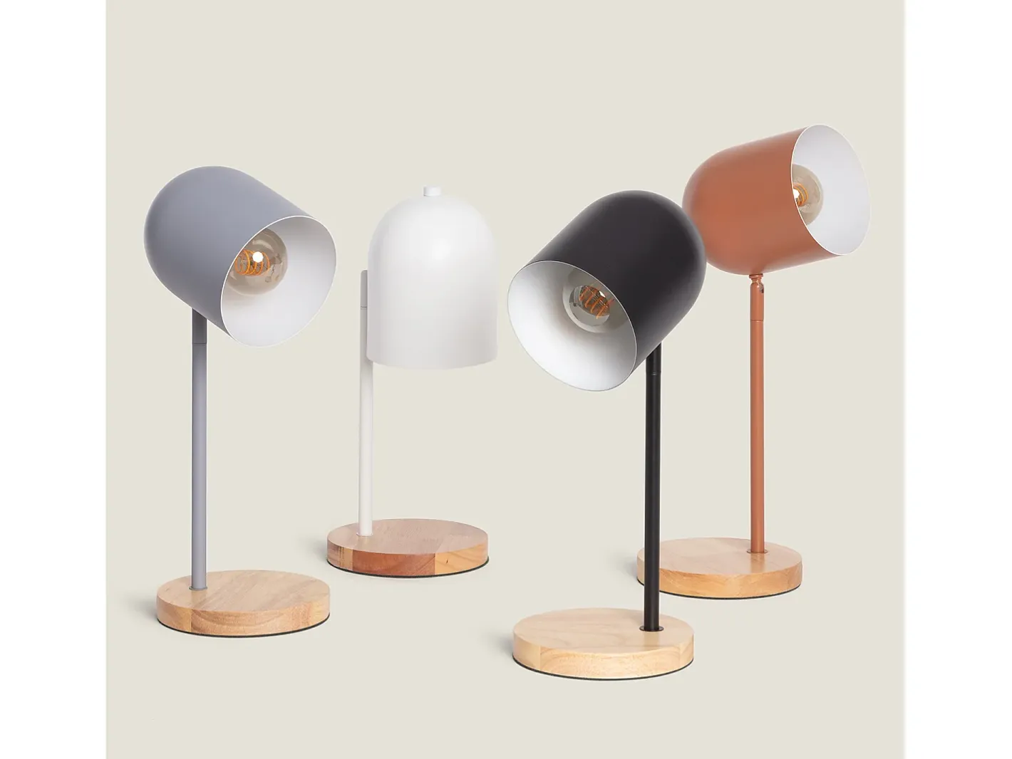 Outlet Ledkia Lámpara de Mesa Metal Kidonge Marrón Multicolor