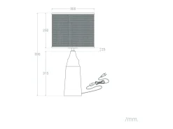 Hot Ledkia Lámpara de Mesa Metal y Tela Muka Menta Verde