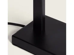 Clearance Ledkia Lámpara de Mesa Metal y Tela con Puerto USB e Interruptor Táctil Malena Negro