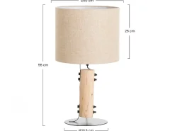 7H SEVENON Lámpara de Mesa Natural Magma 30x30x55cm 7hSevenOn Deco Beige Hot