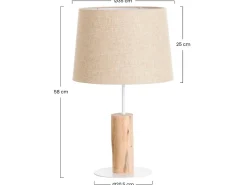 Clearance 7H SEVENON Lámpara de Mesa Natural Pristino 35x35x58cm 7hSevenOn Deco Beige