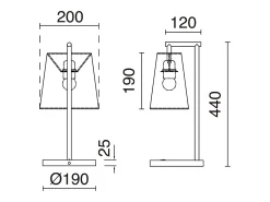 Lámpara De Mesa-Lámpara de mesa NEMO interior moderno - H44 cm - acero y sintético - on&off - cable 1,5 metros - IP20 - E27 40W - y Negro