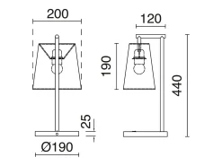 Lámpara De Mesa-Lámpara de mesa NEMO interior moderno - H44 cm - acero y sintético - on&off - cable 1,5 metros - base carga - IP20 - E27 40W - y Blanco