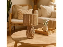 Lámpara De Mesa-Lámpara de mesa Nora Vinthera con cable natural 32x20 cm Color natural claro
