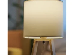 For light Lámpara de Mesa Nuts E27 Blanca Diseño Escandinavo Moderno - Madera Natural - Garantía de 5 Años Blanco Online