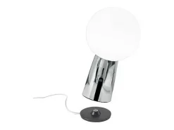 Lámpara De Mesa-Lámpara de mesa Olimpia Pro Cromo pulido recargable y regulable Gris