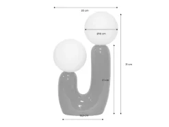 Sweeek Lámpara de mesa orgánica de cerámica y vidrio Beige Hot