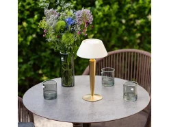 Hot Lámpara de mesa recargable Flaminia Zafferano LED táctil - Diseño clásico inalámbrico Dorado