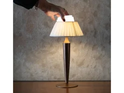 Hot Lámpara de mesa recargable Flaminia Zafferano LED táctil - Diseño clásico inalámbrico Dorado