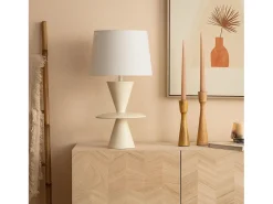 Outlet Ledkia Lámpara de Mesa Resina Wismar Blanco roto