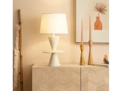 Outlet Ledkia Lámpara de Mesa Resina Wismar Blanco roto